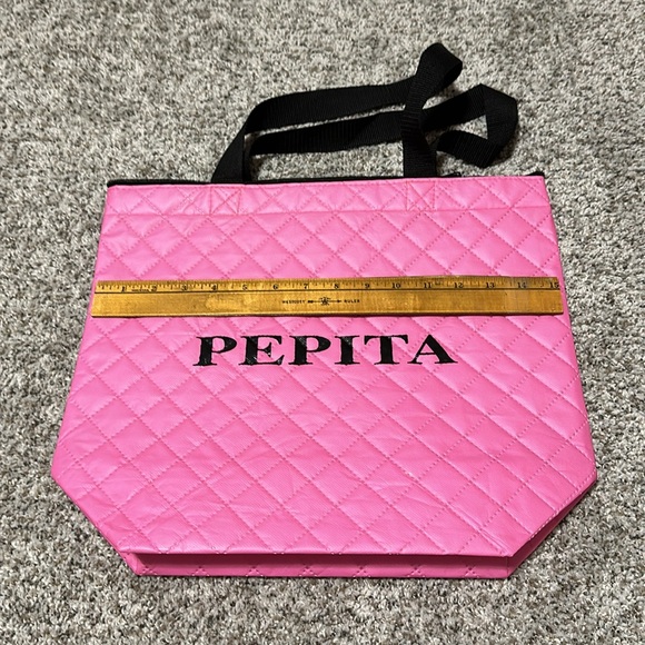 Pepita Tote Bag from boutique in Rome zipper on top 15”x13” - Picture 4 of 5